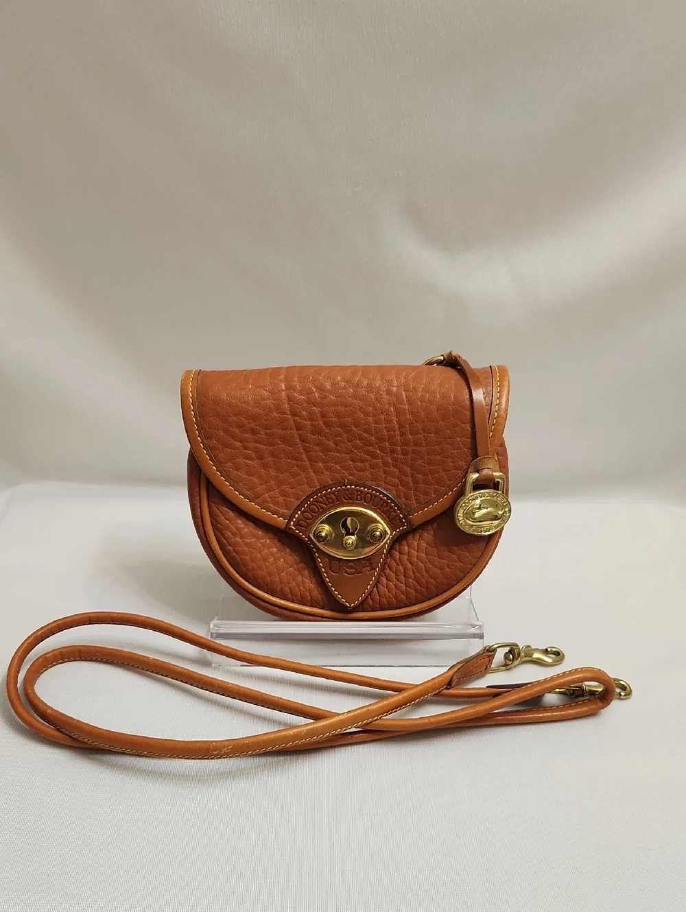 Vintage Dooney & Bourke Leather Calvery Mini Belt Bag Crossbody Bag - Picture 2 of 16
